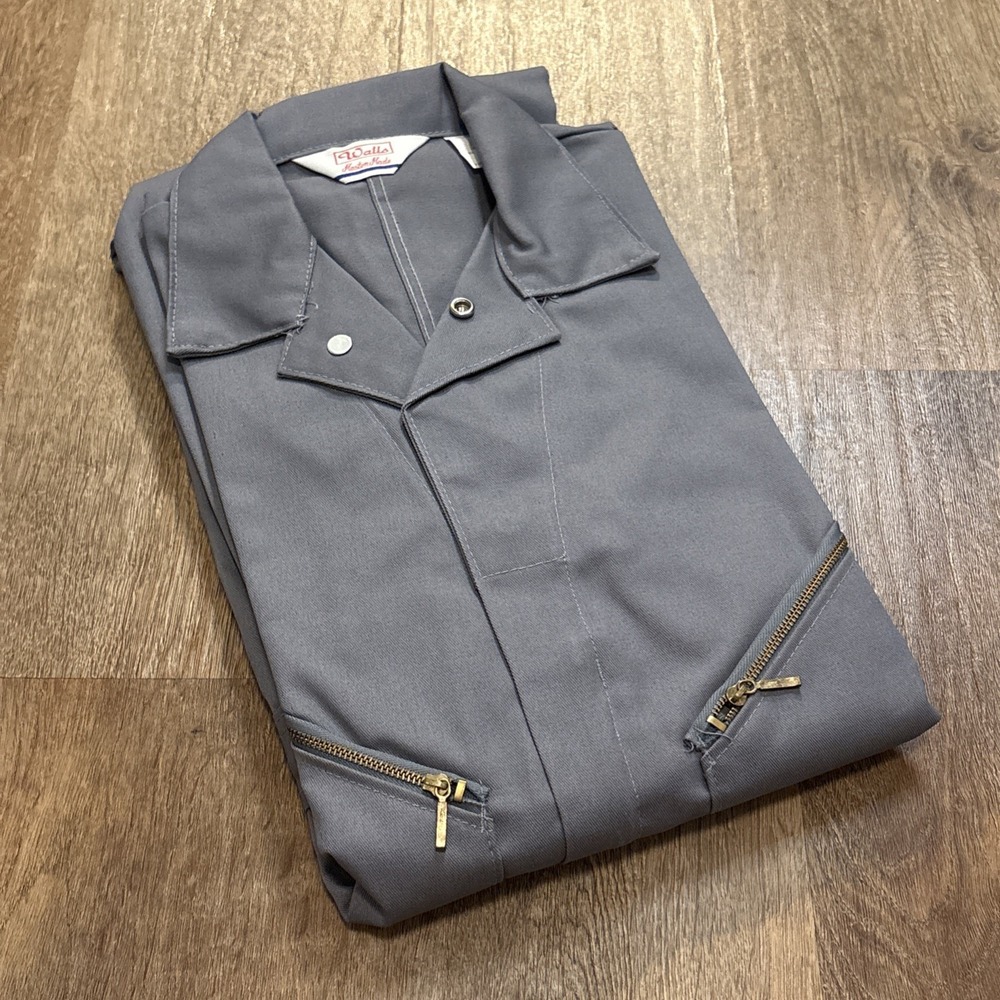 Walls Coveralls 36 Tall (32 Inseam) Gray Work Wear Long Sleeve Made In USA VTG